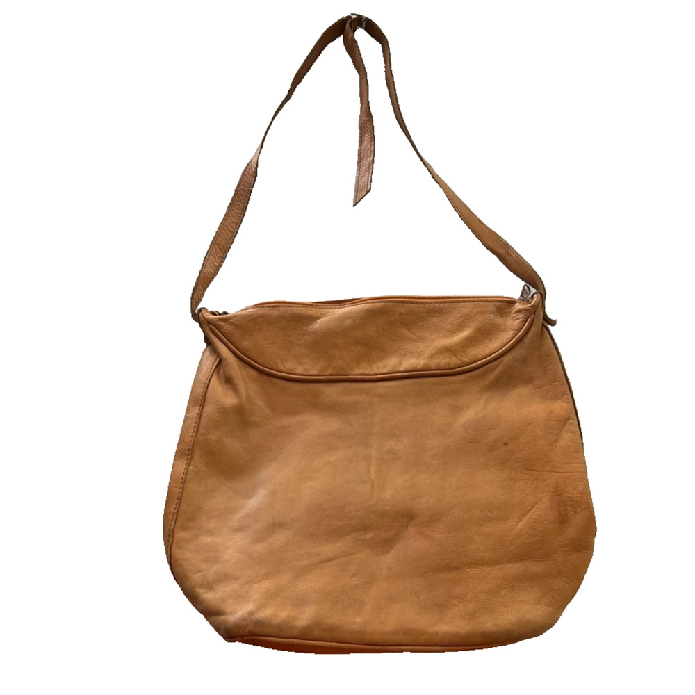 Barganza Bag Women's Tan Leather Purse With Zip Closure